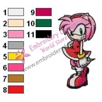 Amy Rose Sonic Embroidery Design 17